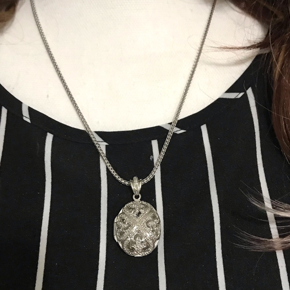 925 Sterling Silver Filigree locket Pendant Necklace size 20” - Picture 16 of 16